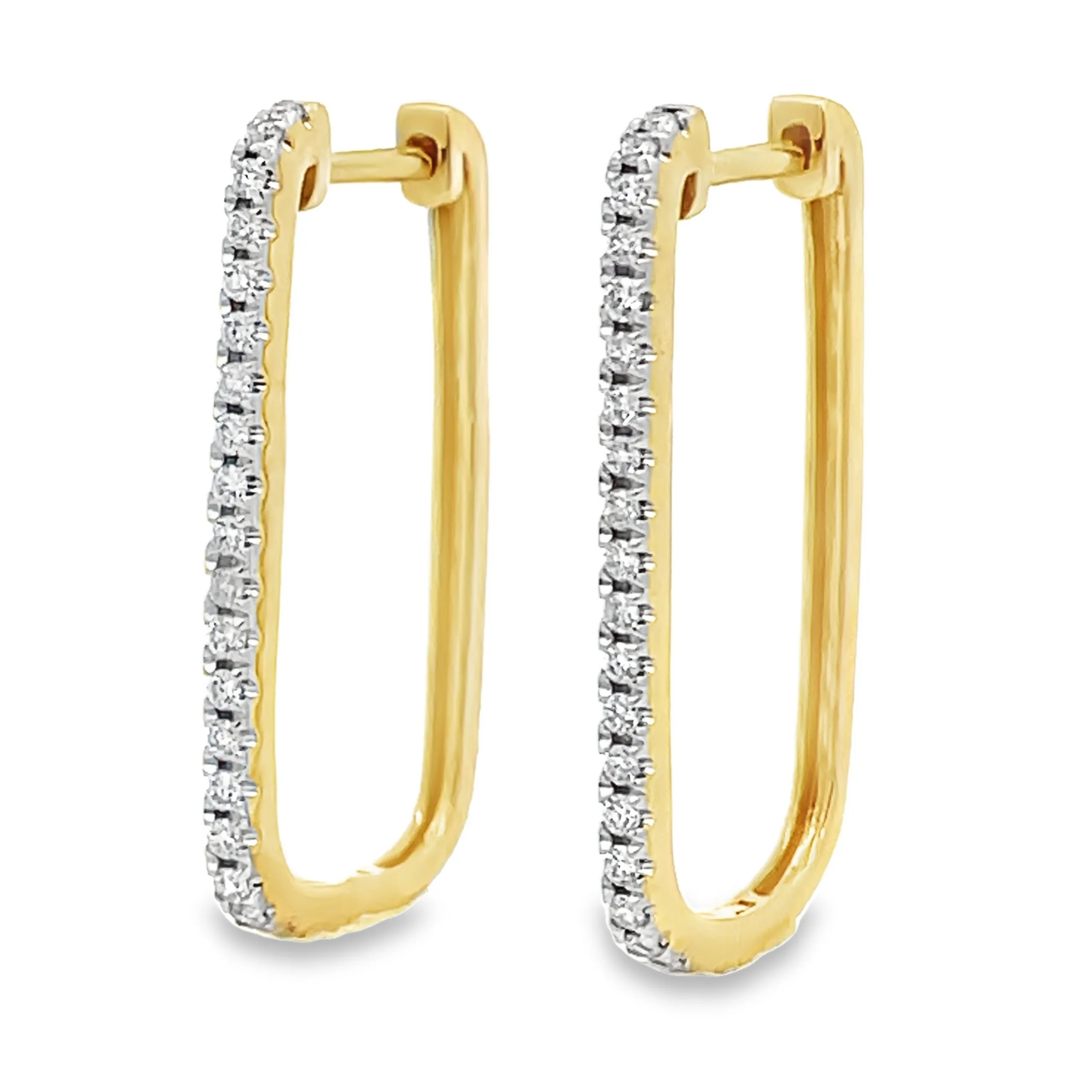 14K Gold Elongated Hoop