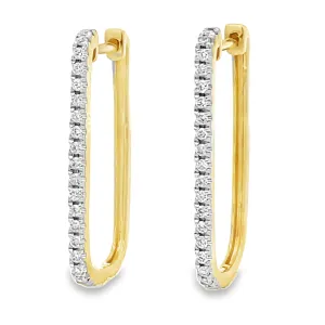 14K Gold Elongated Hoop