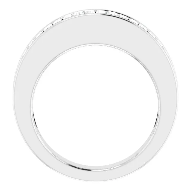 14K White Gold 1 CTW Baguette Diamond Anniversary Band