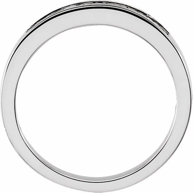 14K White Gold 1/4 CTW Square Diamond Anniversary Band