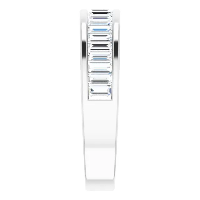 14K White Gold 3/4 CTW Baguette Diamond Anniversary Ring