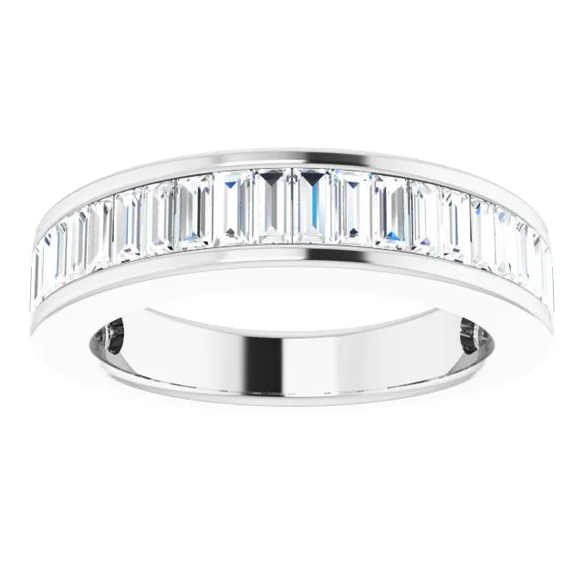 14K White Gold 3/4 CTW Baguette Diamond Anniversary Ring