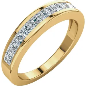 14K Yellow Gold 1 CTW Square Diamond Anniversary Band