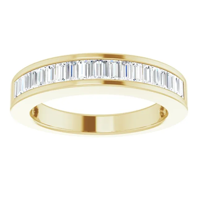 14K Yellow Gold 1/2 CTW Baguette Diamond Anniversary Band