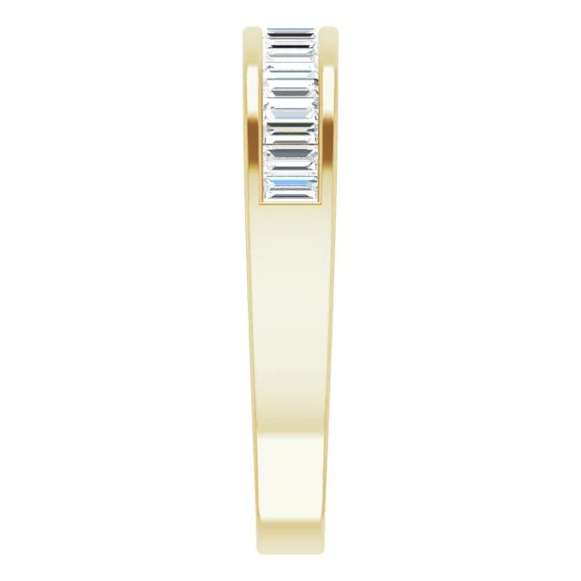 14K Yellow Gold 1/2 CTW Baguette Diamond Anniversary Band