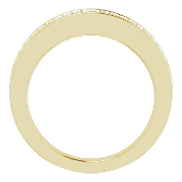 14K Yellow Gold 1/2 CTW Baguette Diamond Anniversary Band