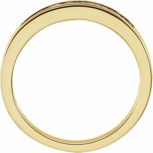 14K Yellow Gold 1/4 CTW Square Diamond Anniversary Band