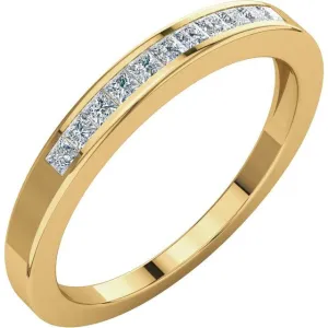 14K Yellow Gold 1/4 CTW Square Diamond Anniversary Band