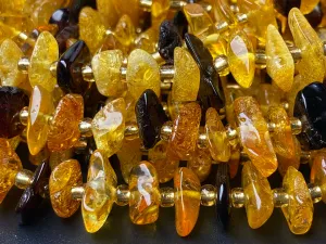 15.5" 10~15mm Natural yellow amber chips beads strand