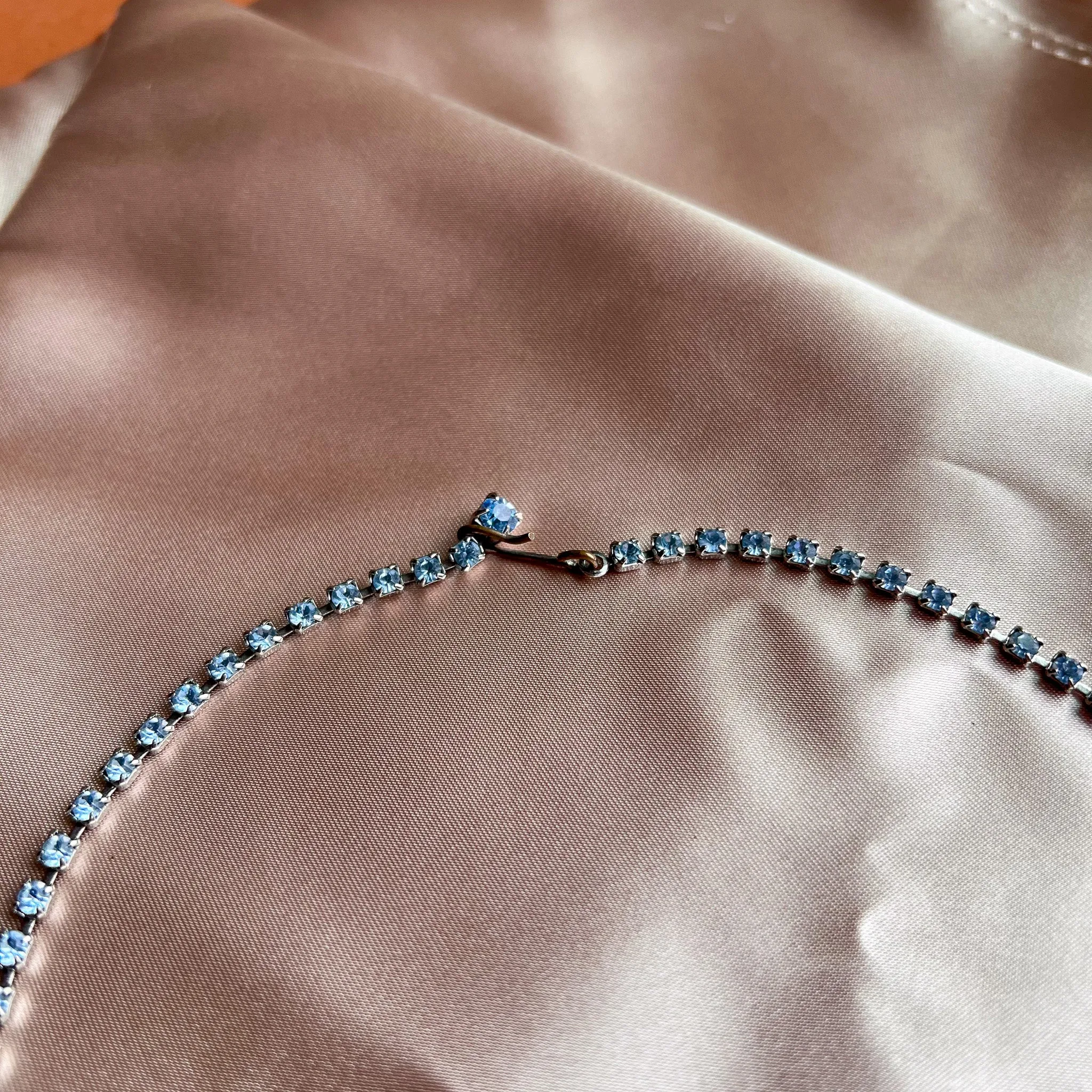 1950s Aquamarine Pointed Gemstone Necklace