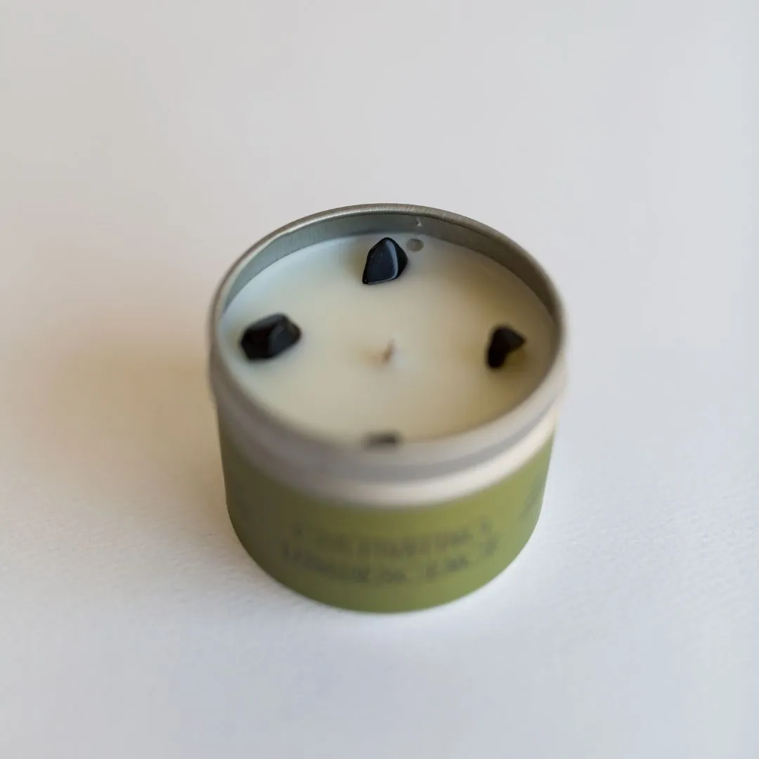 2oz. Clearing Candle with Lapis Lazuli by Cultivating Luminescence