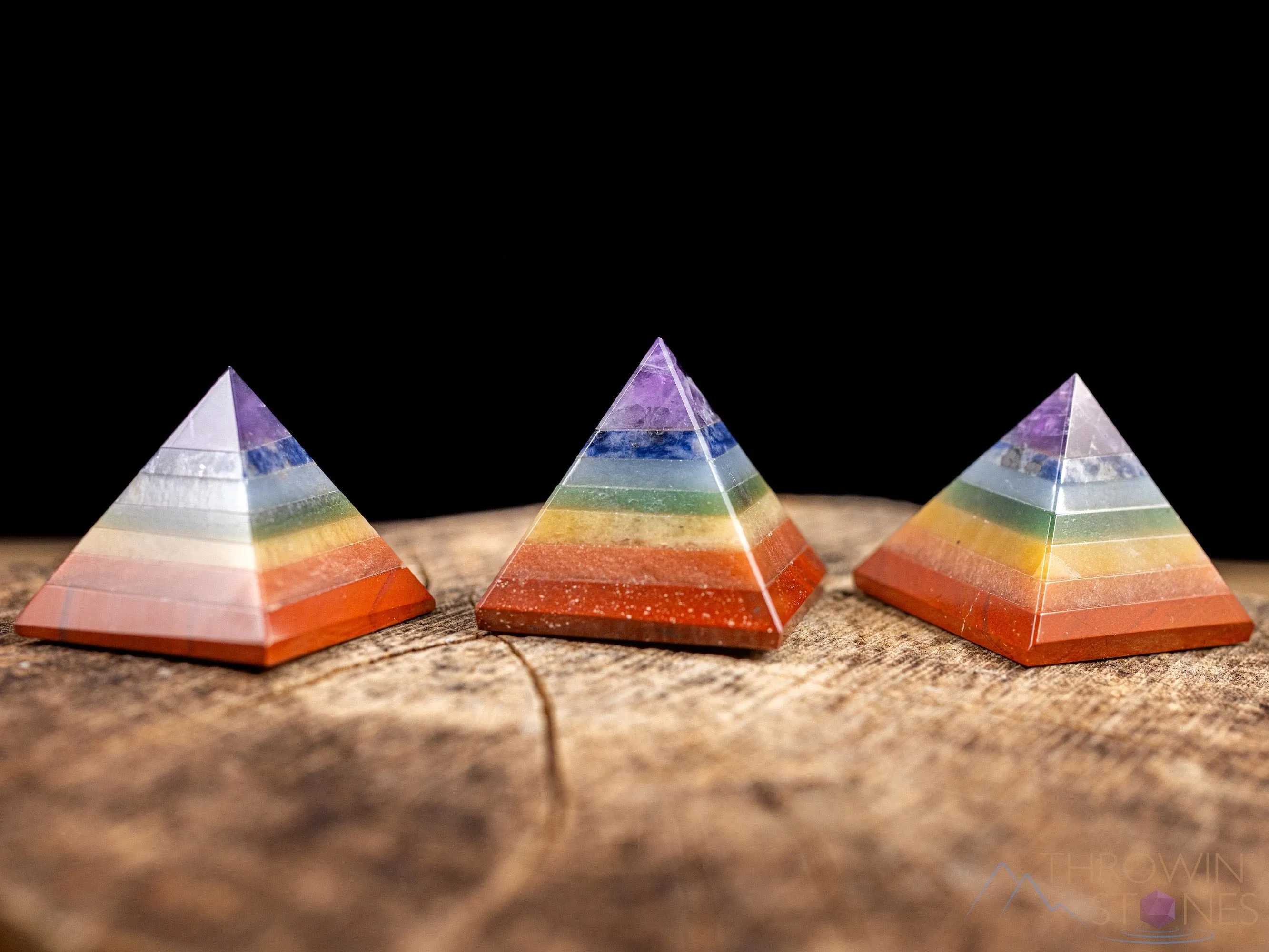 7 Chakra Crystal Pyramid - Sacred Geometry, Metaphysical, Healing Crystals and Stones, E1159