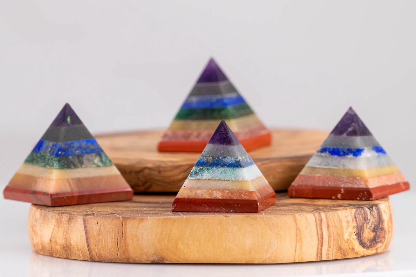 7 Chakra Crystal Pyramid - Sacred Geometry, Metaphysical, Healing Crystals and Stones, E1159