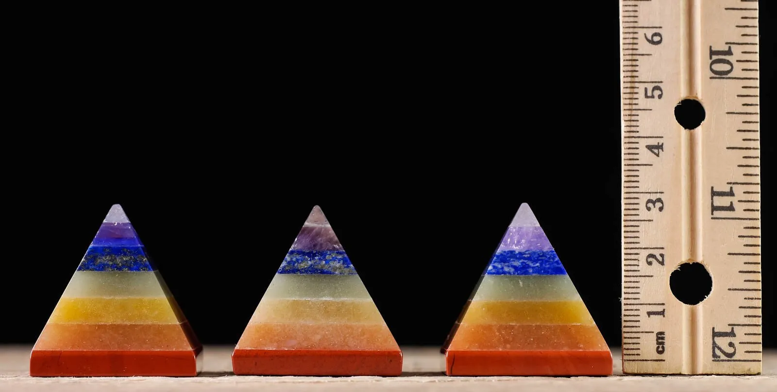 7 Chakra Crystal Pyramid - Sacred Geometry, Metaphysical, Healing Crystals and Stones, E1159