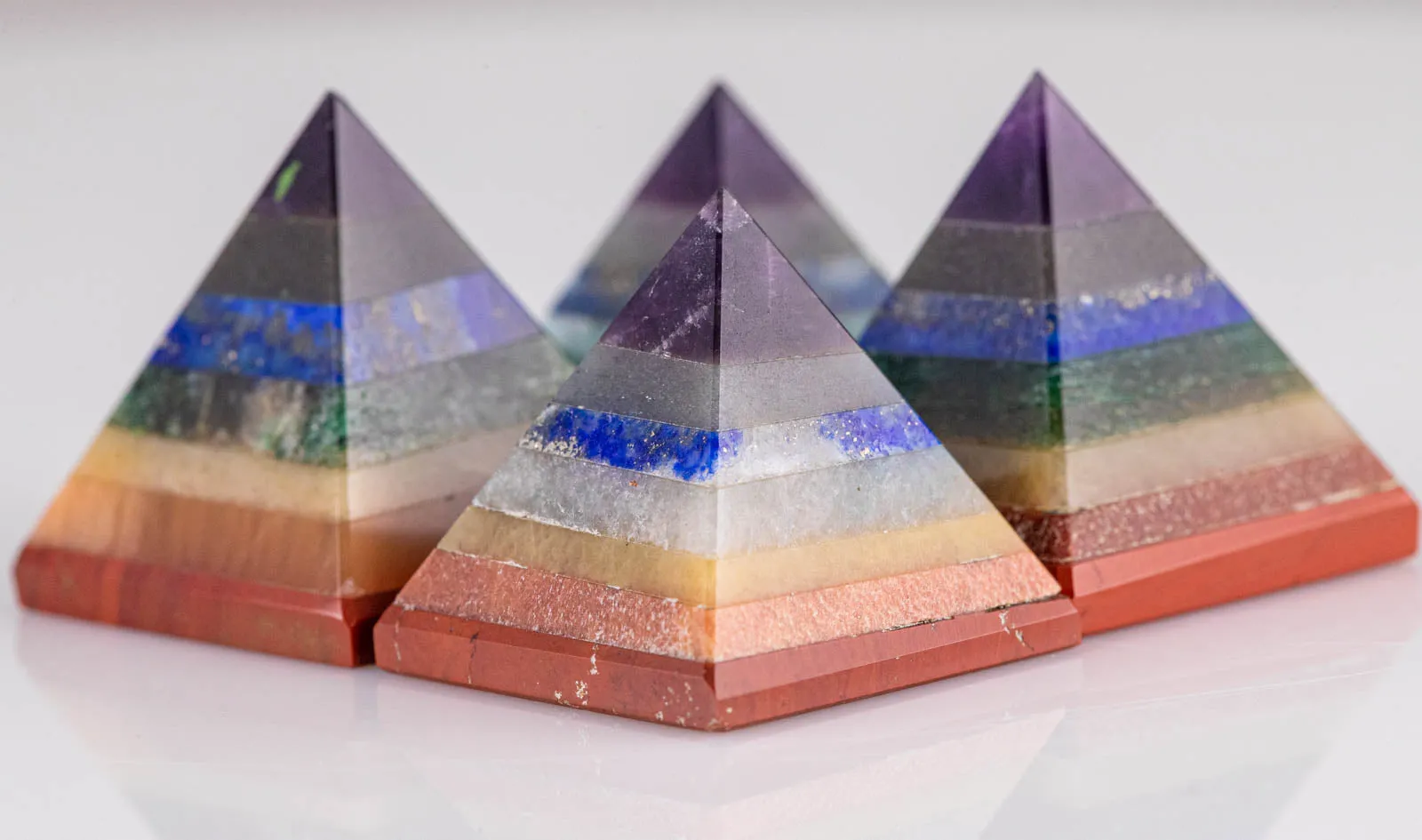 7 Chakra Crystal Pyramid - Sacred Geometry, Metaphysical, Healing Crystals and Stones, E1159