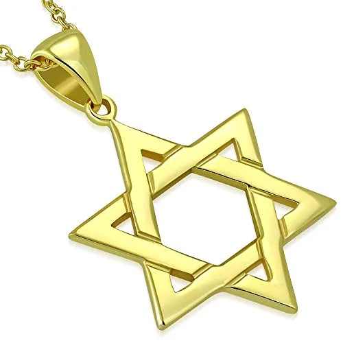 925 Sterling Silver Classic Simple Unisex Jewish Star of David Pendant Necklace