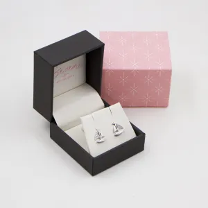 925 sterling silver sailing boat earrings with cz