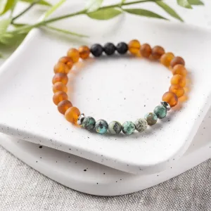 Adults | African Turquoise   Raw Cognac Aromatherapy Bracelet
