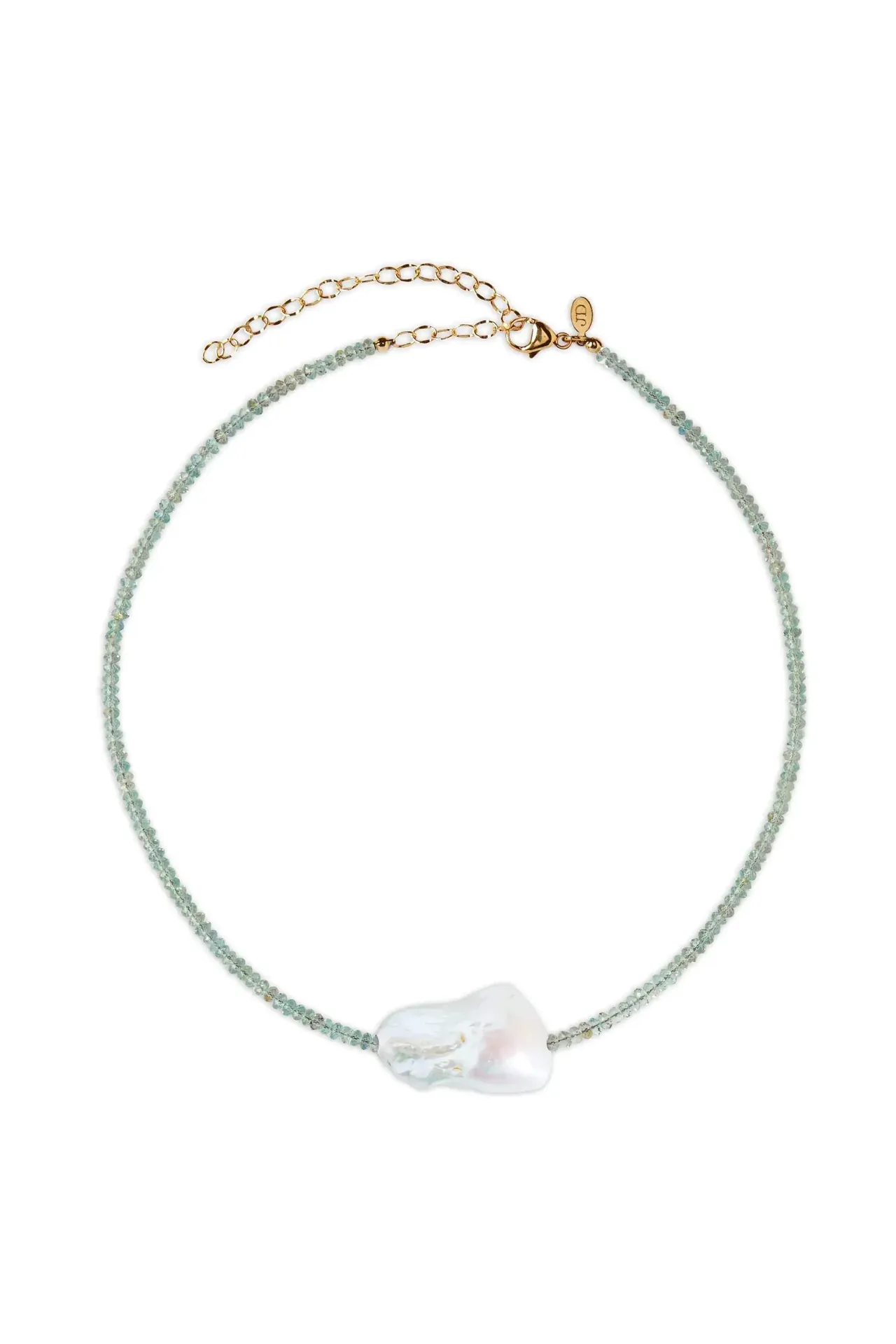 Aquamarine Single Baroque Pearl Necklace