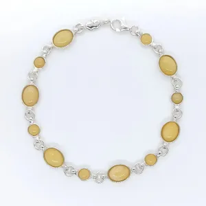 Butterscotch Amber Oval and Round Bracelet