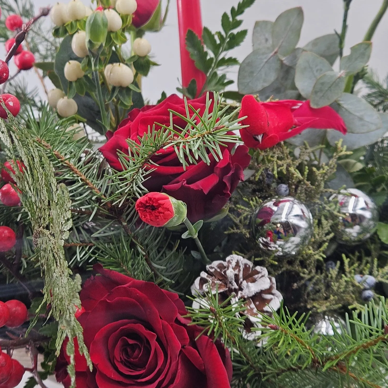 Crimson Elegance Holiday Arrangement