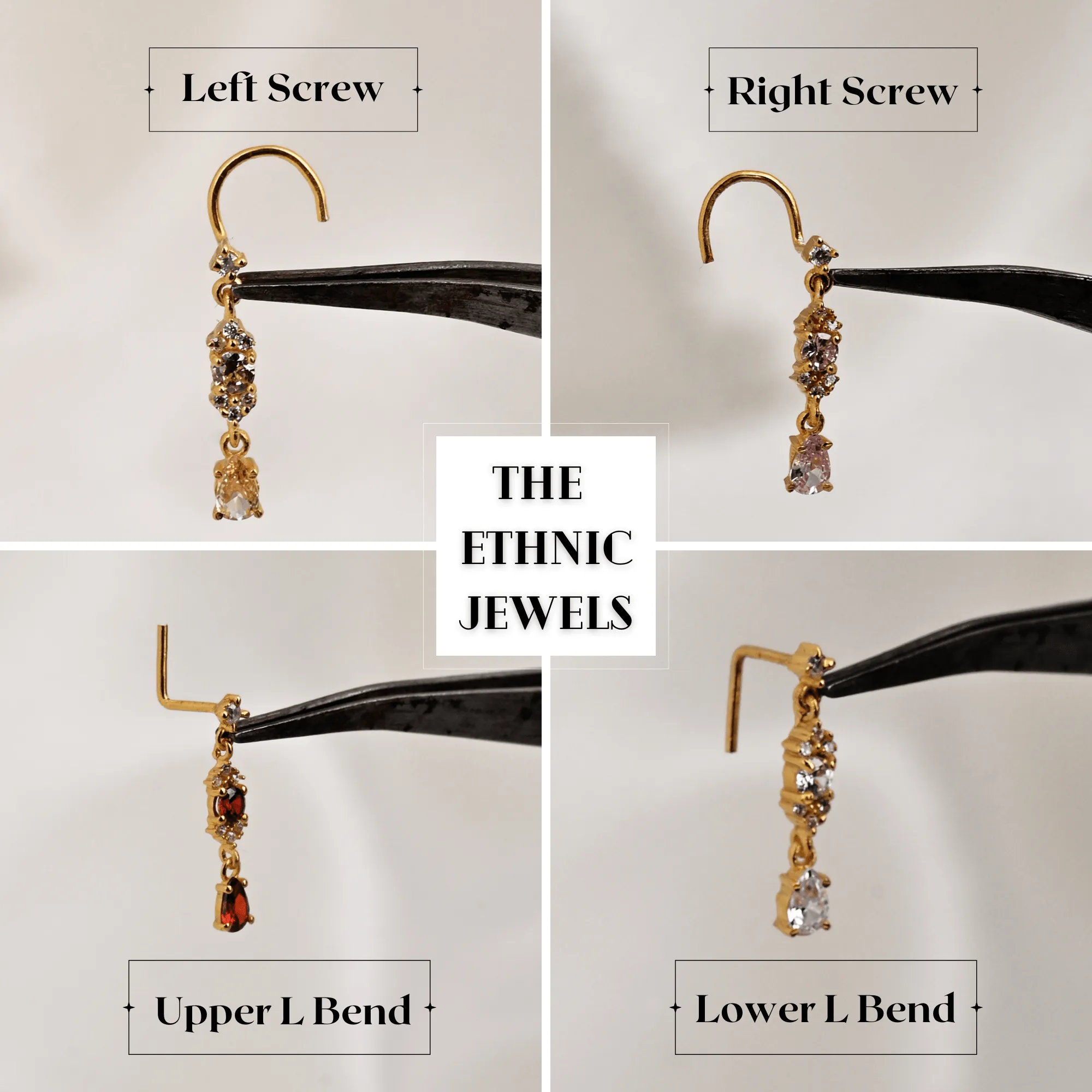 Dangle Nose Stud | Minimalist Drop Nose Piercing Jewelry