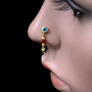 Dangle Nose Stud | Minimalist Drop Nose Piercing Jewelry