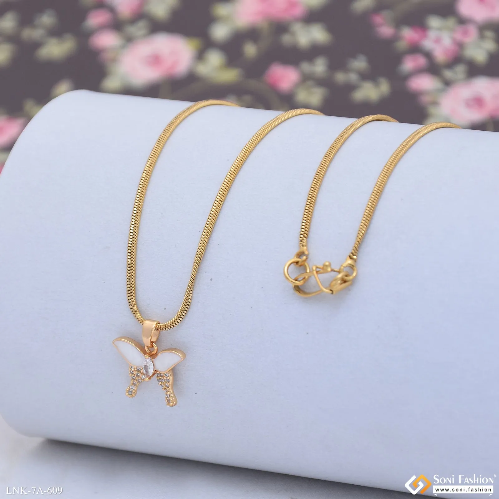 Designer Gold Plated Chain Pendant for Ladies - Style A609