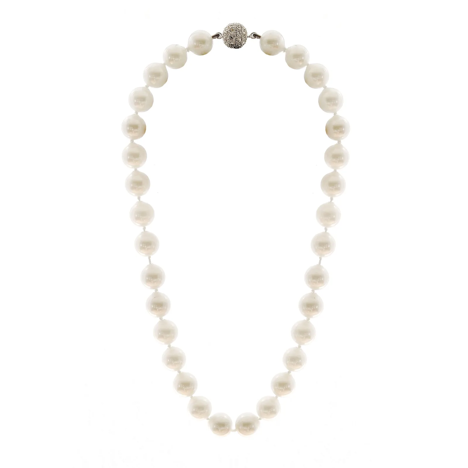 Emily Classic Round White Pearl Short Necklace