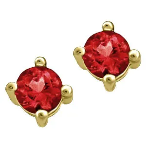 Gold Ruby Stud Earrings