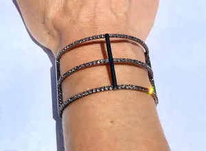 Gun metal Triple Single Row bracelet