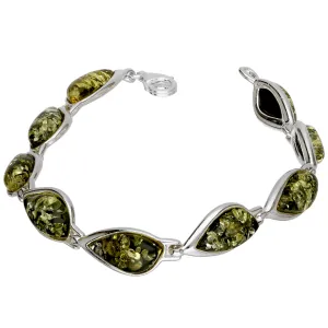 MILENA Bracelet Silver and Baltic Green Amber