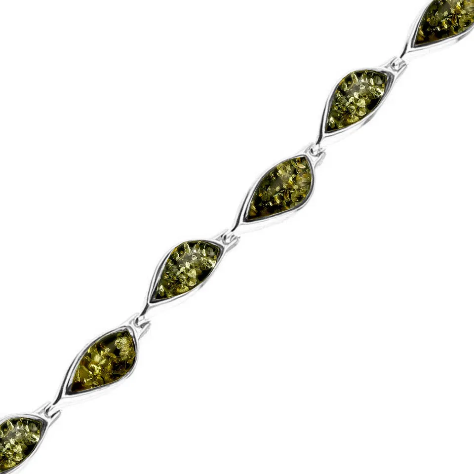 MILENA Bracelet Silver and Baltic Green Amber