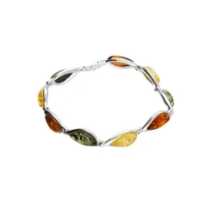 MILENA Bracelet Silver and Baltic Mix Amber