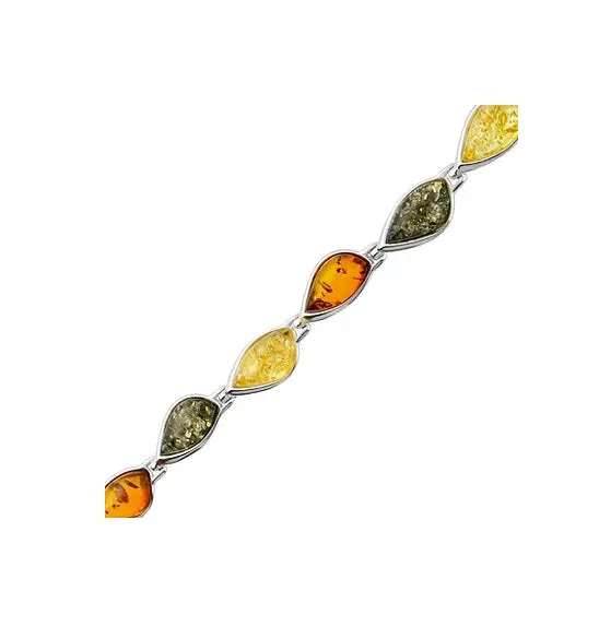 MILENA Bracelet Silver and Baltic Mix Amber