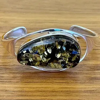 MILENA Green Amber Bangle Luxury Designed