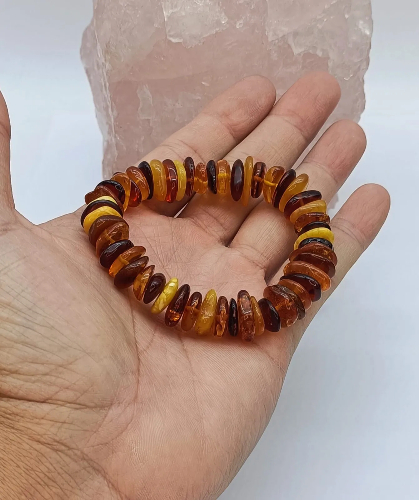 Multi Colour Amber Bracelet 19.68g