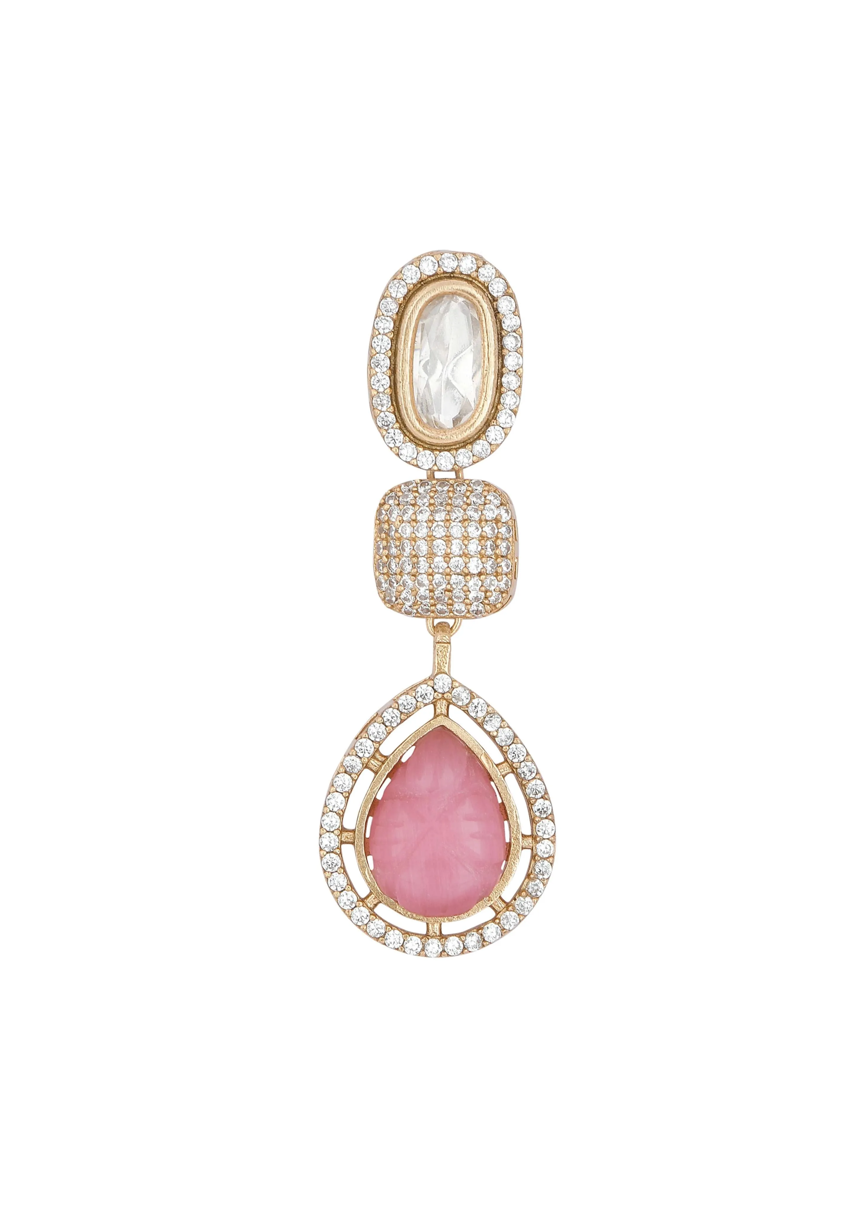 Multicolor Polki Choker Set With Kundan