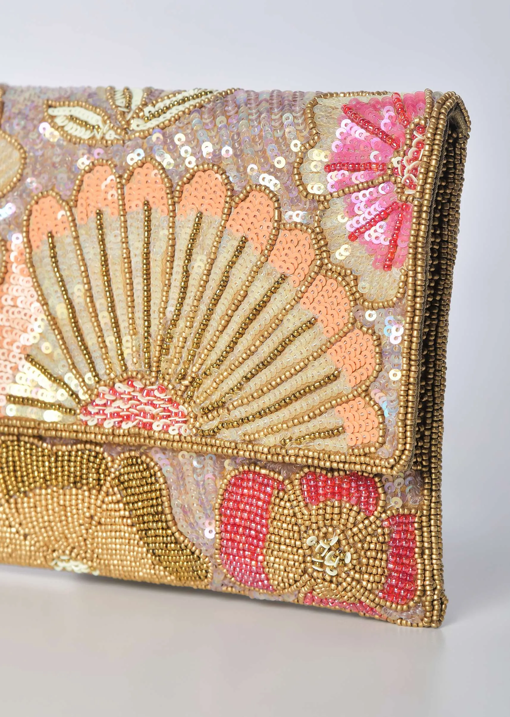 Multicolor Rectangular Clutch With Sequin Embellishments