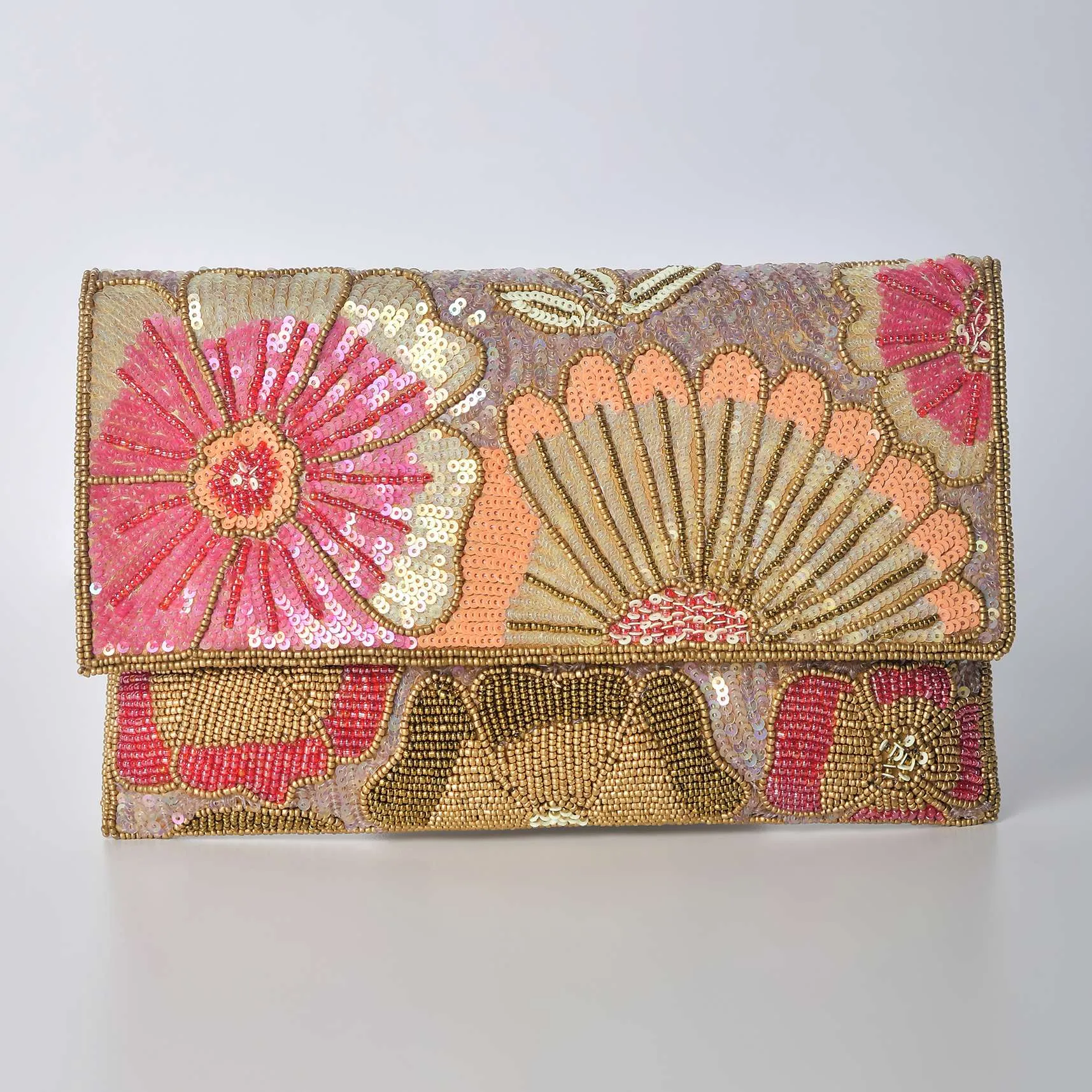 Multicolor Rectangular Clutch With Sequin Embellishments