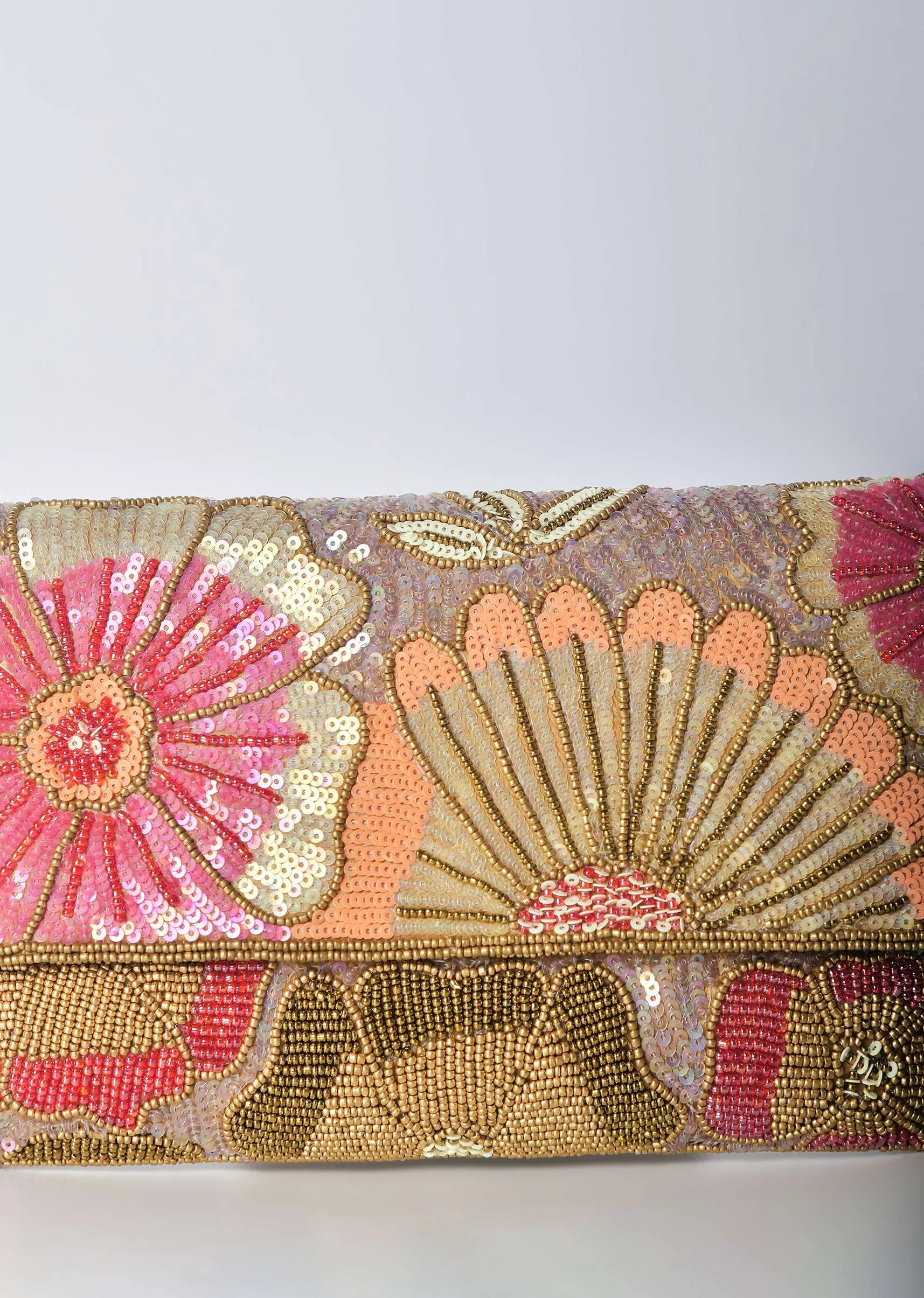 Multicolor Rectangular Clutch With Sequin Embellishments
