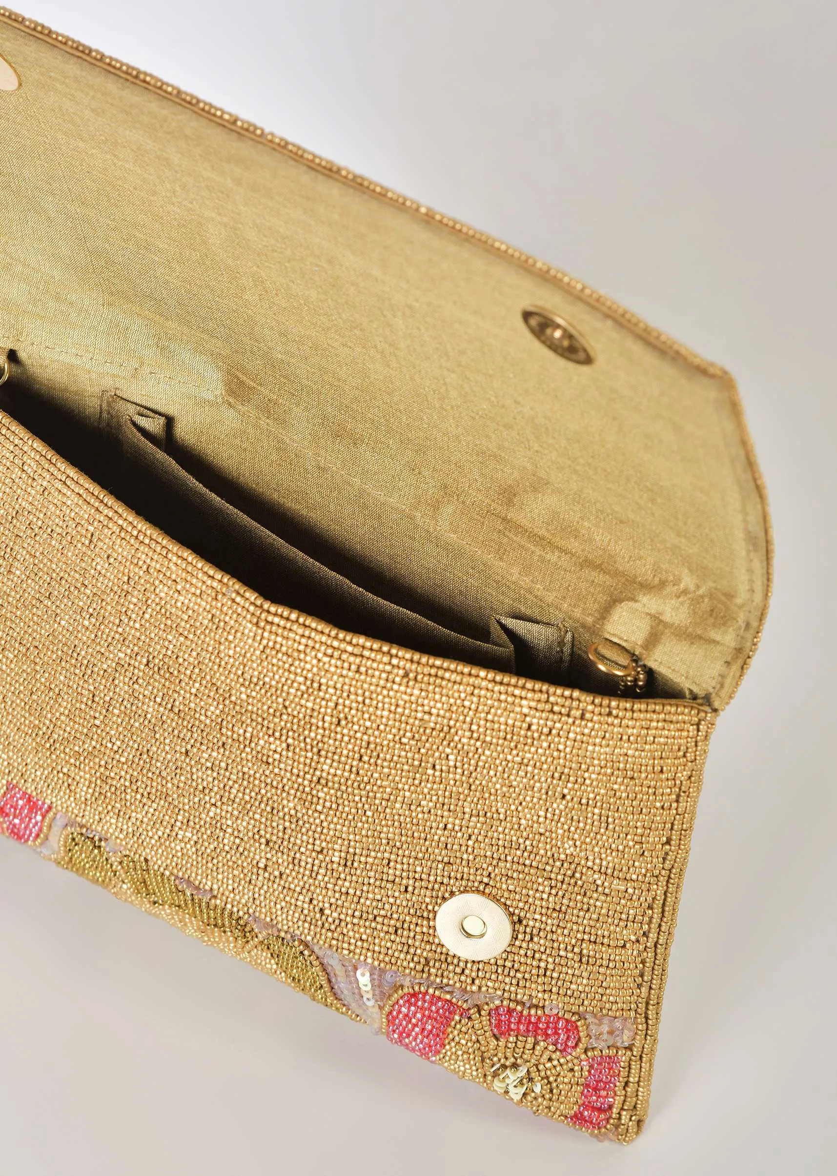Multicolor Rectangular Clutch With Sequin Embellishments