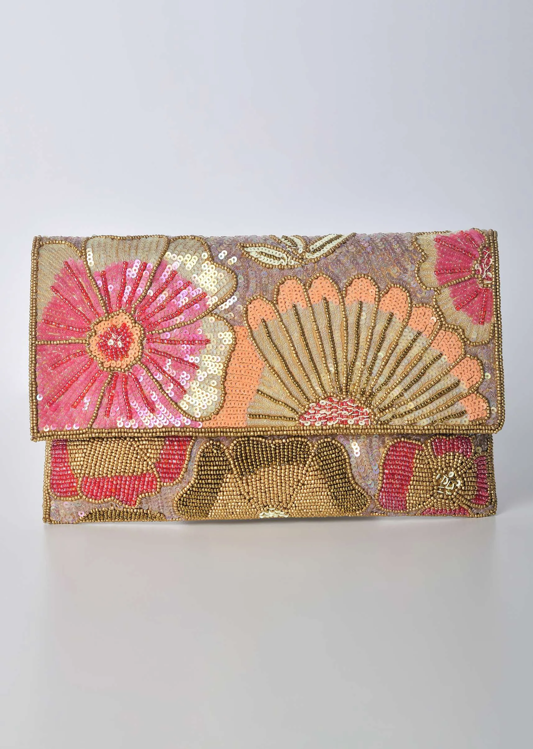 Multicolor Rectangular Clutch With Sequin Embellishments