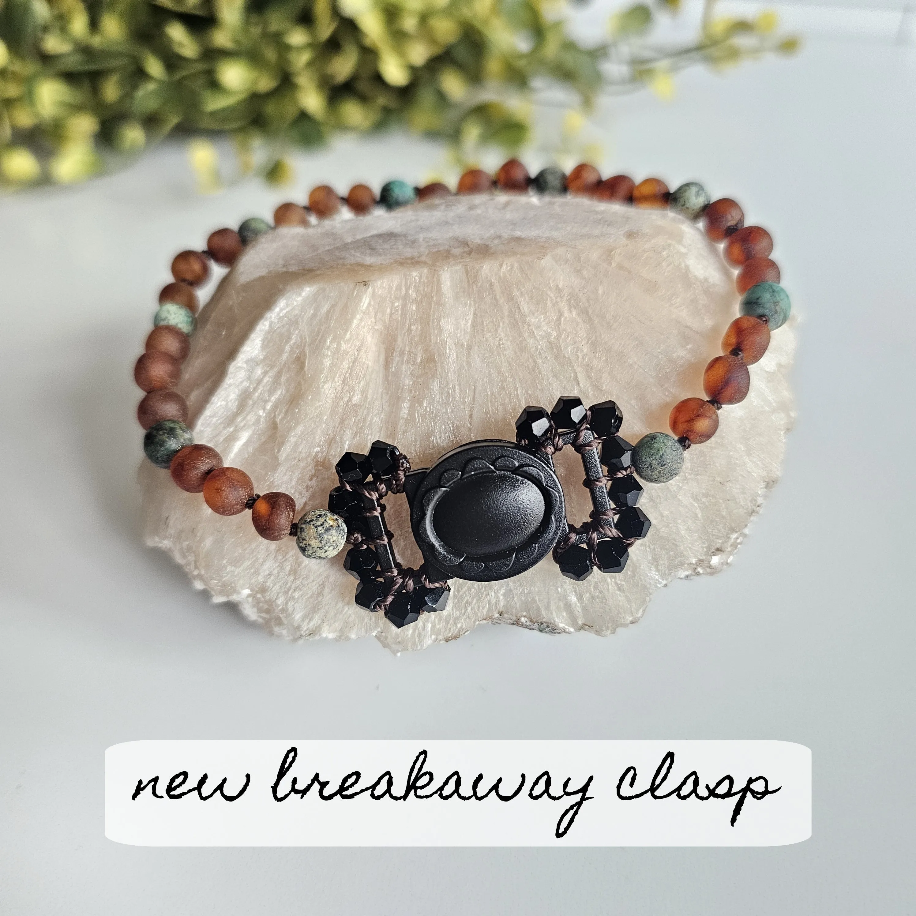 Pet | Freshwater Pearl Accent   Raw Cognac Amber Collar