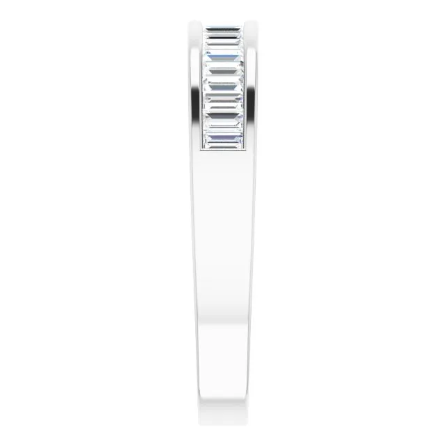 Platinum 1/2 CTW Baguette Diamond Anniversary Band