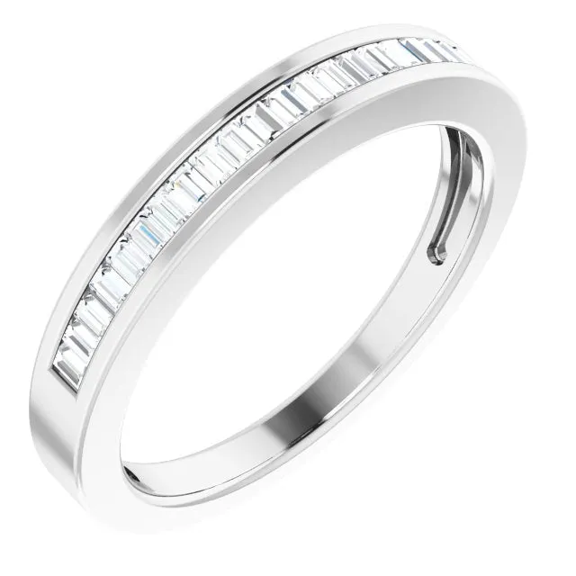 Platinum 1/4 CTW Baguette Diamond Anniversary Band