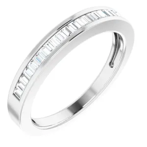 Platinum 1/4 CTW Baguette Diamond Anniversary Band