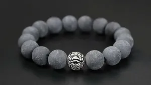 POWER PROTECTION Natural Black Amber Beads Silver Lion Charm Playful Bracelet