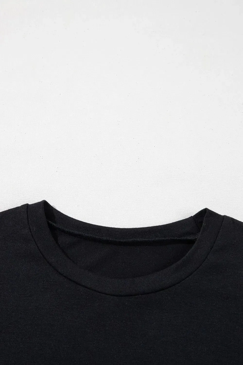 Sequin Stripes Crew Neck T Shirt for Stylish Comfort