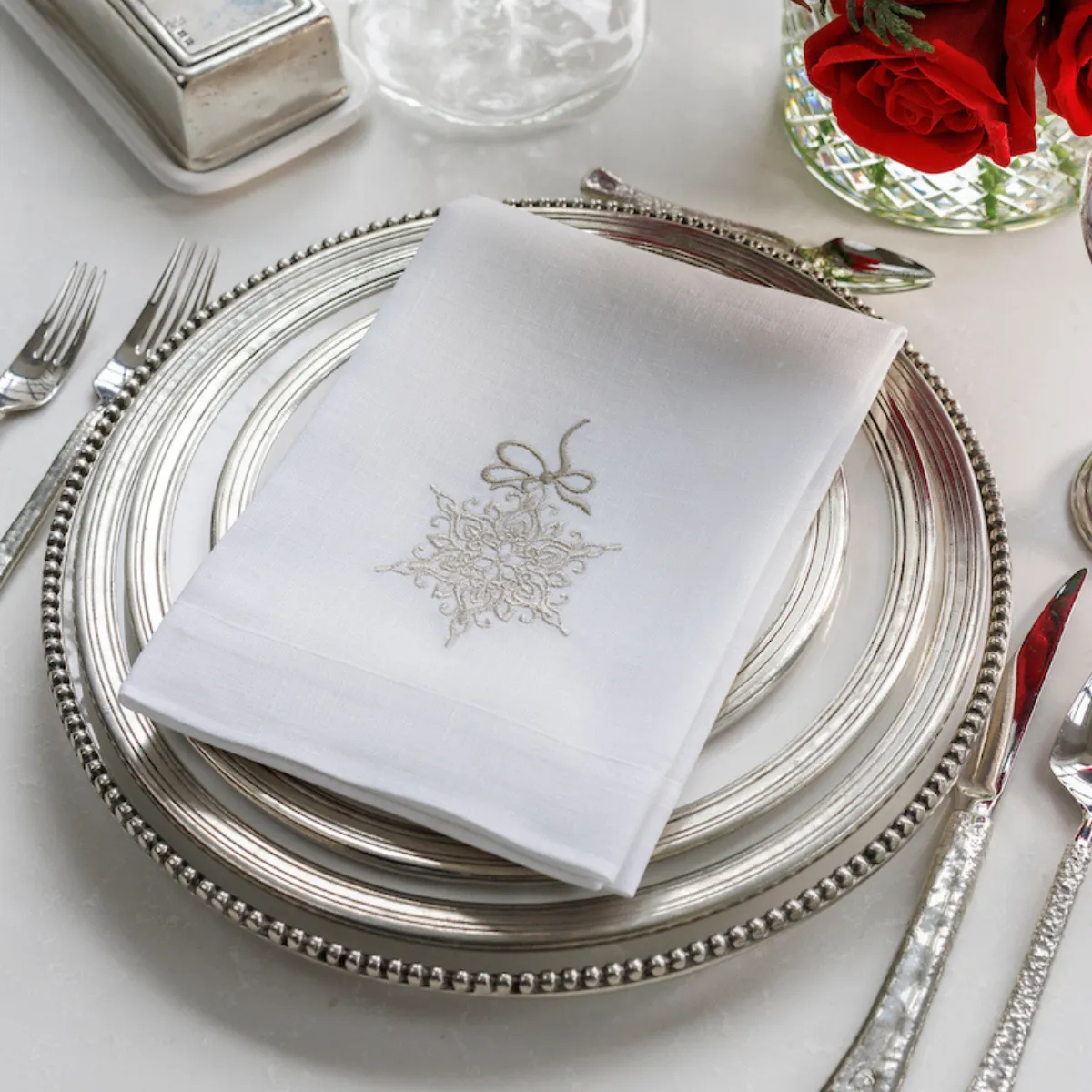 Snowflake Tri-Fold Napkin